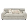 Modern Pet Sofa With Backrest And Armrests Linen Fabric For Medium And Large Dogs - Beige - Image 4