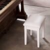Vanity Stool, Makeup Bench Dressing Stool With Cushion And Solid Legs - White - Image 7