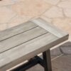 Tranquilizer - Outdoor Acacia Wood Bench With Slat Panel Design - Sandblasted Light Gray / Black - Image 7