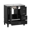 Bathroom Vanity, Modern Bathroom Cabinet With Sink Combo Set, Bathroom Storage Cabinet With A Soft Closing Door And 3 Drawers, Solid Wood Frame - Black - Image 11
