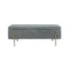 Upholstered Storage Bench Rectangular Ottoman Entryway Bench Storage Chest With Padded Seat Bed End Stool For Hallway Living Room Bedroom - Green - Image 6
