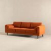 Amber - Mid-Century Modern Luxury Modern Velvet Sofa - Brown / Burnt Orange - Image 4