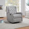 Milah - Gliding Swivel Recliner Tufted Pebble - Khaki - Image 8