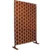 Outdoor / Indoor Privacy Screen Metal Privacy Screen, Freestanding Decorative Privacy Screen For Deck Balcony Patio - Rust Red - Image 8