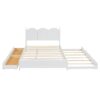 Queen Size Platform Bed With With 2 Big Drawers, Twin Long Size Trundle - White - Image 6