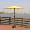 8.8' Outdoor Aluminum Patio Umbrella, Patio Umbrella, Market Umbrella With 33 Pounds Round Resin Umbrella Base, Push Button Tilt And Crank Lift - Yellow - Image 12
