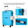 Hardshell Suitcase Spinner Wheels Pp Luggage Sets Lightweight Suitcase With Tsa Lock, 3 Piece Set (20/24/28) - Light Blue - Image 4