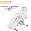 72.8" Massage Salon Tattoo Chair With Two Trays Esthetician Bed With Hydraulic Stool, Multi-Purpose 3-Section Facial Bed Table, Adjustable Beauty Barber Spa Beauty Equipment - White - Image 3