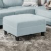 Classic Ottoman With Cushioned Top - Blue - Image 4