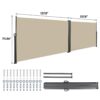 Retractable Side Awning Waterproof And UV Resistant Roll Up Privacy Screen For Balcony - Beige - Image 7