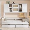 Twin Size Daybed With 2 Drawers, And All In One Cabinet And Shelf - White - Image 14