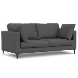 Ava - Mid Century Sofa With Ottoman Set, Upholstered - Dark Gray