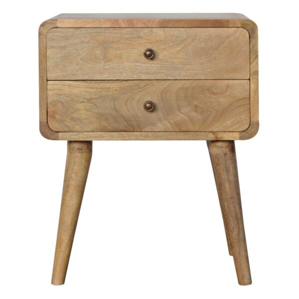 Curved Bedside Table - Oak