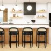 Americana - Mid-Century Modern Cane Back Bar Stool - Jet Black - Image 12