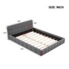 Queen Size Upholstered Platform Bed With Thick, Grounded Bed With Solid Frame - Gray - Image 9