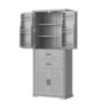 Elegant Storage Cabinet With Multi Functional Space, 2 Drawers With Slide Rails, Adjustable Shelf - Gray - Image 16