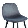Bar Stools (Set of 2) Velvet Barstool Modern Counter Bar Height Chair With Back, Sturdy Metal Legs & Footrests, Island Stool For Kitchen Bar - Dark Gray - Image 8