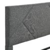 Queen Size Upholstered Platform Bed Frame Wood Slat Support - Gray - Image 9
