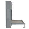 Queen Size Murphy Modern Bed With Top Cabinets For Space Saving And Comfort - Gray - Image 11