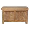 Rattan Basket Linen Bench - Brown - Image 9