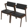 Edwin - Mid-Century Modern Dining Chair (Set of 2) - Black / Brown - Image 2