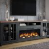 Essex - Fireplace TV Stand Console For TVs Up To 100" - Black, Whiskey - Image 7