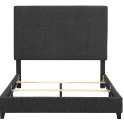 Queen Size Upholstered Platform Bed - Charcoal Gray