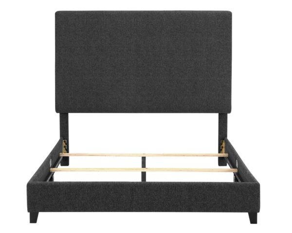 Queen Size Upholstered Platform Bed - Charcoal Gray