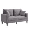 Modern Upholstered 2 Piece Sofa Set With 3 Seater And 2 Seater For Living Room - Light Gray - Image 7