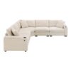Convertible L Shaped Sectional Corner Couch With Armrest Storage Cup Holders USB Charger, Irregular Corner Oversized Comfy Modular Sofa - Beige - Image 7