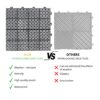 Interlocking Deck Tiles Plastic Waterproof Outdoor All Weather Anti-Slip Bathroom Shower Balcony Porch Strong Weight Capacity Upto 6613 Lbs, Rosette Pattern Pack Of 24 - Black - Image 9