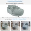 Modern Chaise Lounge Sofa Bed Upholstered Sofa Couch With Tufted Seat And Detachable Pillows For Living Room - Misty Green - Image 7