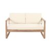 4 Pieces Acacia Wood Patio Furniture Set, Outdoor Furniture With Coffee Table, Patio Conversation Set Deep Seating With Soft Cushion, Porch Chairs For Backyard Porch Balcony - Brown Wash / Beige - Image 15