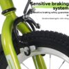 Fkznpj - 18" Sporty Kids Bike With Training Wheels And Stand Adjustable Saddle Suitable For Boys And Girls Aged 5 - 10 Years Tall Height 39 - 49" Available In A Variety Of Colors - Green - Image 15