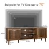TV Stand With 2 Grille Door Cabinets And Adjustable Storage Rack, Suitable For Medieval Modern TV Cabinets, Entertainment Center With Storage Space - Walnut Wood - Image 8