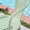 Ambrosia - 3 Piece Bistro Set With Leaf Motifs Top And Seat - Green - Image 8