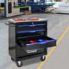 4 Drawer Multifunctional Tool Cart With Wheels - Black / Blue - Image 2