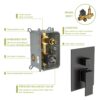 10" Square Dual Shower Head System Wall Mounted With Rough In Valve Modern Bathroom Fixture - Matte Black - Image 7