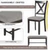 6 Piece Kitchen Dining Table Set Wooden Rectangular Dining Table, 4 Chairs And Bench Family Furniture - Espresso - Image 7