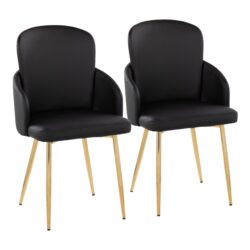 Dahlia - Contemporary Dining Chair (Set of 2) - Gold / Black