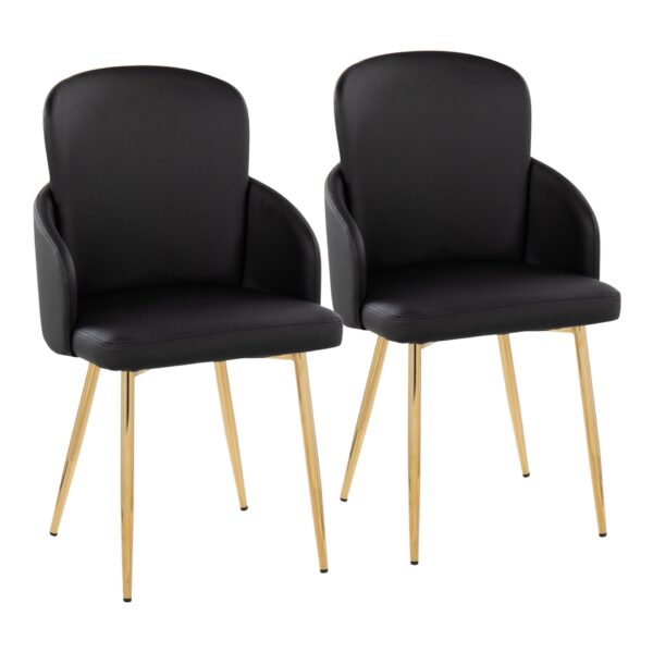 Dahlia - Contemporary Dining Chair (Set of 2) - Gold / Black