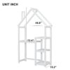 House-Shaped Wooden Writing Desk, Kids Study Table, Bookshelf & Toy Storage - White - Image 9
