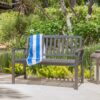 Farmhouse Style Loja Bench Outdoor Seating - Dark Gray - Image 4