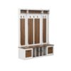 5 In 1 Entryway Bench With Coat Rack, 7 Sturdy Hooks, 2 Spacious Drawers And Adjustable Shelves, Wide Hall Tree With Metal Handles For Hallway - Brown / White - Image 15