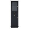 Tall Bathroom Storage Cabinet With Glass Doors, Free-Standing, Two Drawers, And Adjustable Shelves, MDF Board, Painted Perfect For Displaying Your Favorite Items - Black - Image 11