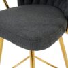 Modern Design High Stool With Gold Plated Legs For Kitchen Dining Linen (Set of 2) - Dark Gray - Image 7