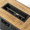 32" Propane Gas Fire Pit Table With Propane Tank Cover, 50000 Btu Rectangular Steel Fire Pit With Beautiful Wicker Base For Outside Garden - Dark Gray - Image 7