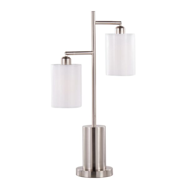 Cannes - Contemporary Table Lamp - Nickel / White