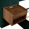 Upholstered King Size Bed Frame Of Velvet Tufted Headboard With Floating Nightstand LED / USB Built-In - Dark Green - Image 10