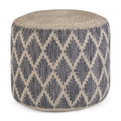 Edgeley - Round Pouf - Gray / Natural